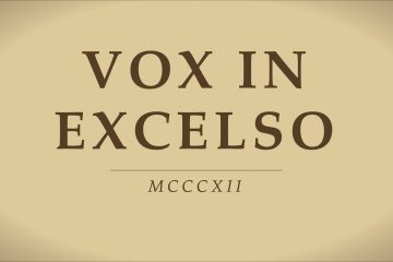 Pergamena con la scritta Vox in excelso, MCCCXII