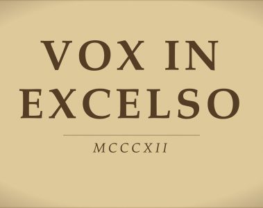 Pergamena con la scritta Vox in excelso, MCCCXII