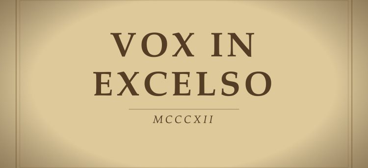Pergamena con la scritta Vox in excelso, MCCCXII
