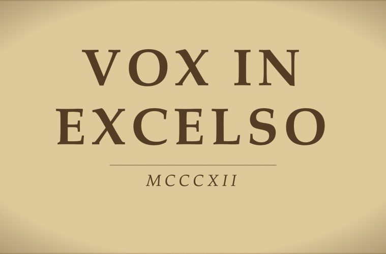 Pergamena con la scritta Vox in excelso, MCCCXII