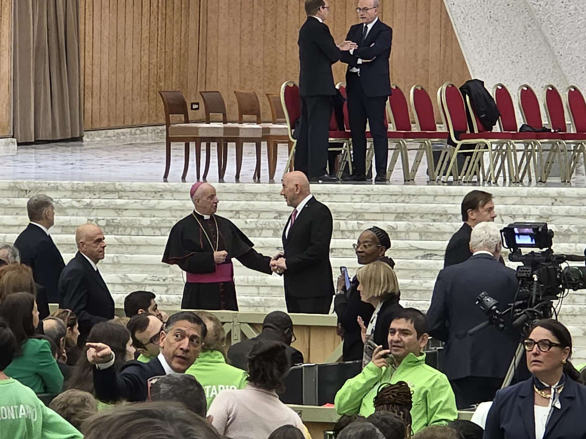Les Templiers à l’audience du Saint-Père, le pape Léon XIV, avec les collaborateurs et les bénévoles du Jubilé – Salle Paul VI – Cité du Vatican