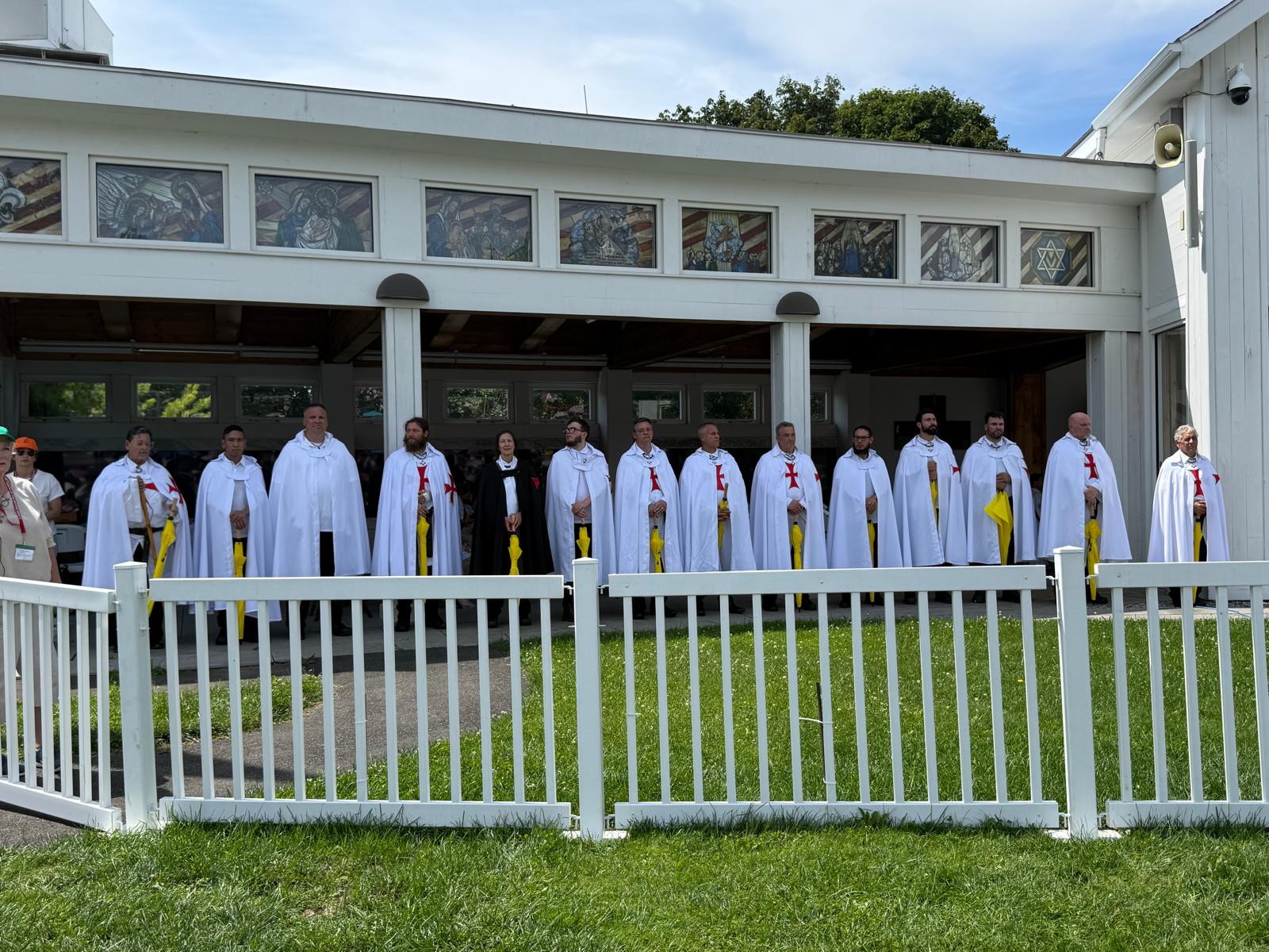 The Templars Alongside Latino Pilgrims at the National Shrine of The Divine Mercy in Stockbridge, Connecticut, USA
