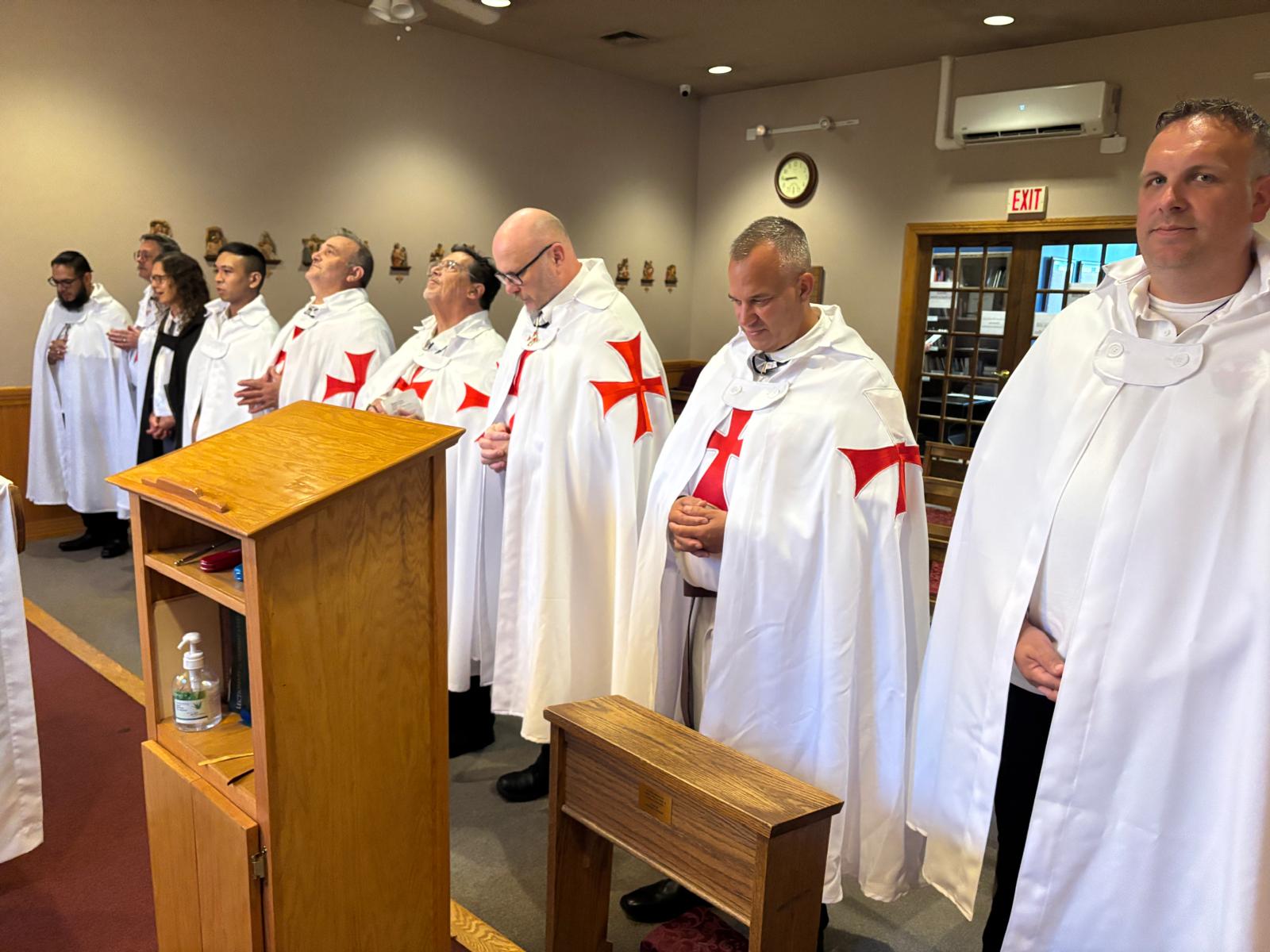 The Templars Alongside Latino Pilgrims at the National Shrine of The Divine Mercy in Stockbridge, Connecticut, USA